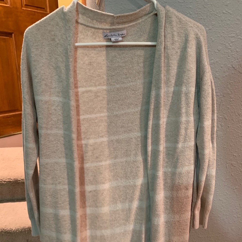 Striped long cardigan